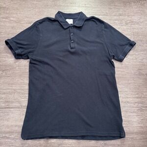 Peter Werth London Polo Shirt Mens Large Blue Cotton‎ Thermal Golf Performance